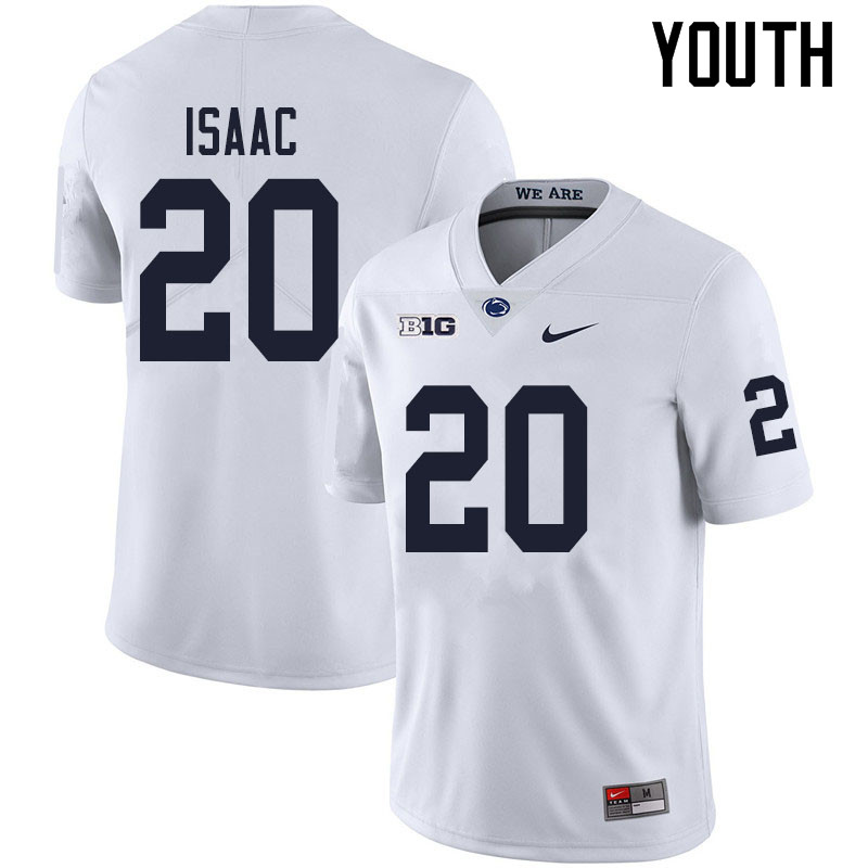 Youth #20 Adisa Isaac Penn State Nittany Lions College Football Jerseys Sale-White - Click Image to Close